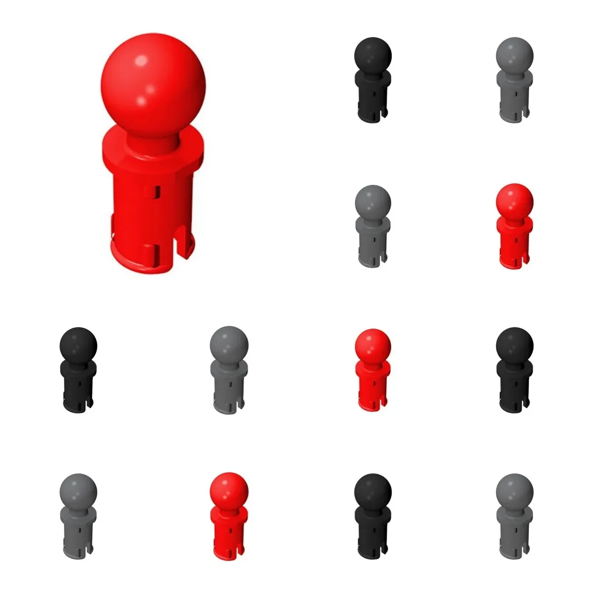 Broches de haute technologie 6628 avec crêtes de Friction dans le sens de la longueur et briques de boule d'attelage, jouets de collections pour blocs de construction MOC compatibles, 50 pièces