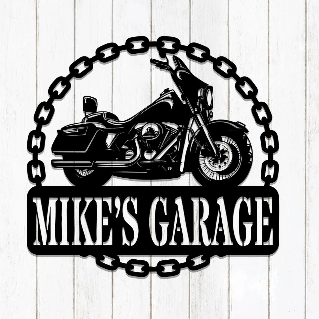 Custom Personalized Motorcycle Garage Metal Wall Art, Biker Gift