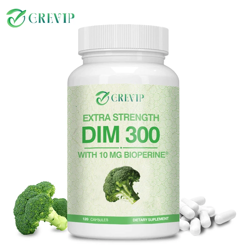 DIM 300Mg Organic Broccoli - Helps Reduce Acne and Promote Prostate Health - 120 Capsules