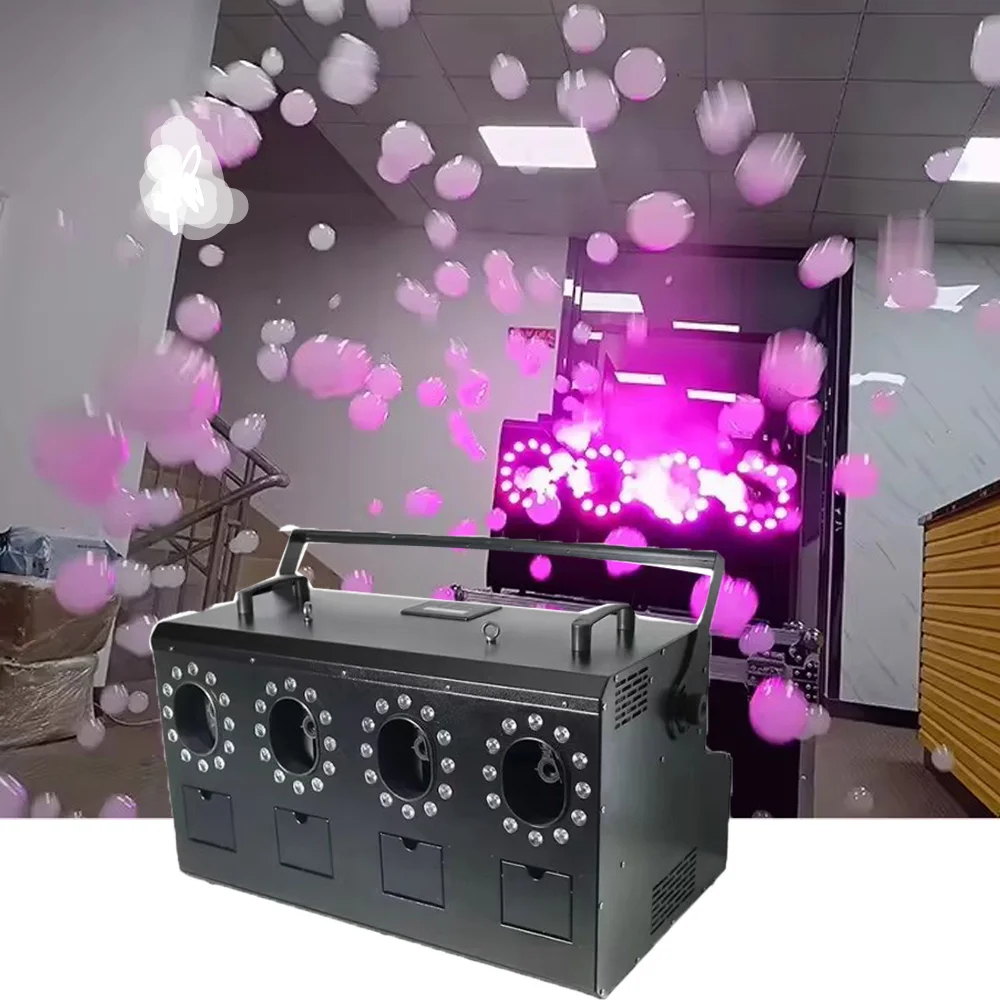 1500W 4 Output RGB LED Bubble Fog Machine RGB Stage Effect Equipment fot Kids Parties Dj Events School Show