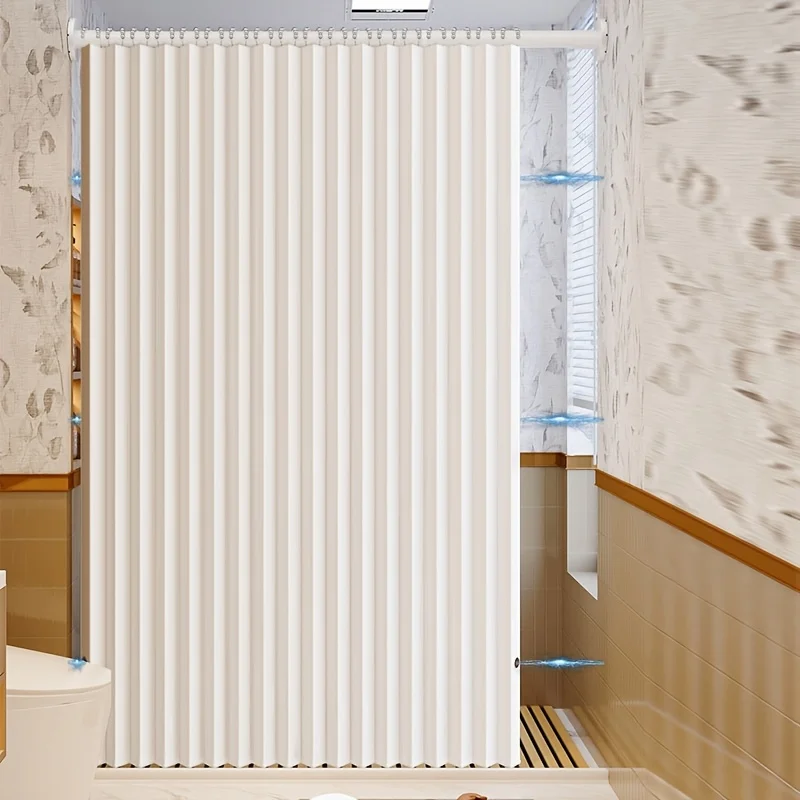 

Складная магнитная шторка для душа, водонепроницаемая, для обеспечения приватности, для ванной комнаты в квартире, отеле, гостевой ванной, современный декор