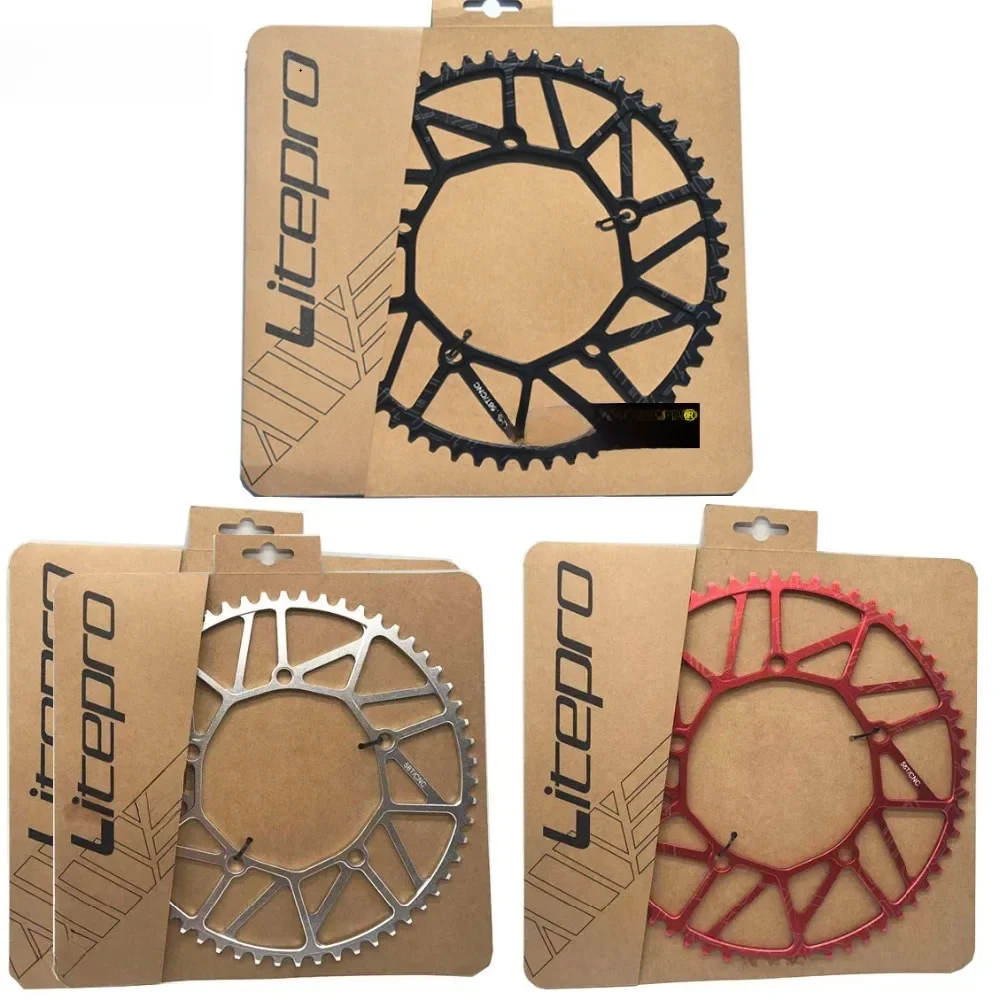 AliExpress NONE Litepro Folding Bike Chain Wheel Aluminum Alloy 130BCD 50T 52T 54T 56T 58T Chainring Black / Silver 8/9/10/11 Speed Chainwheel
