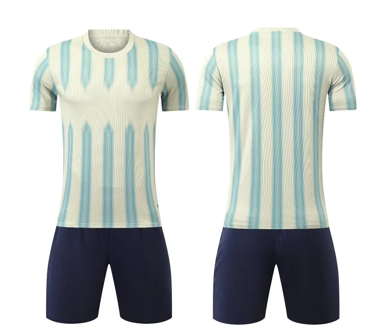 Men Football Jersey Strip Print Round Neck Customized Soccer Kits 23/24 New Professional Boys Girls Sport New Training Suit