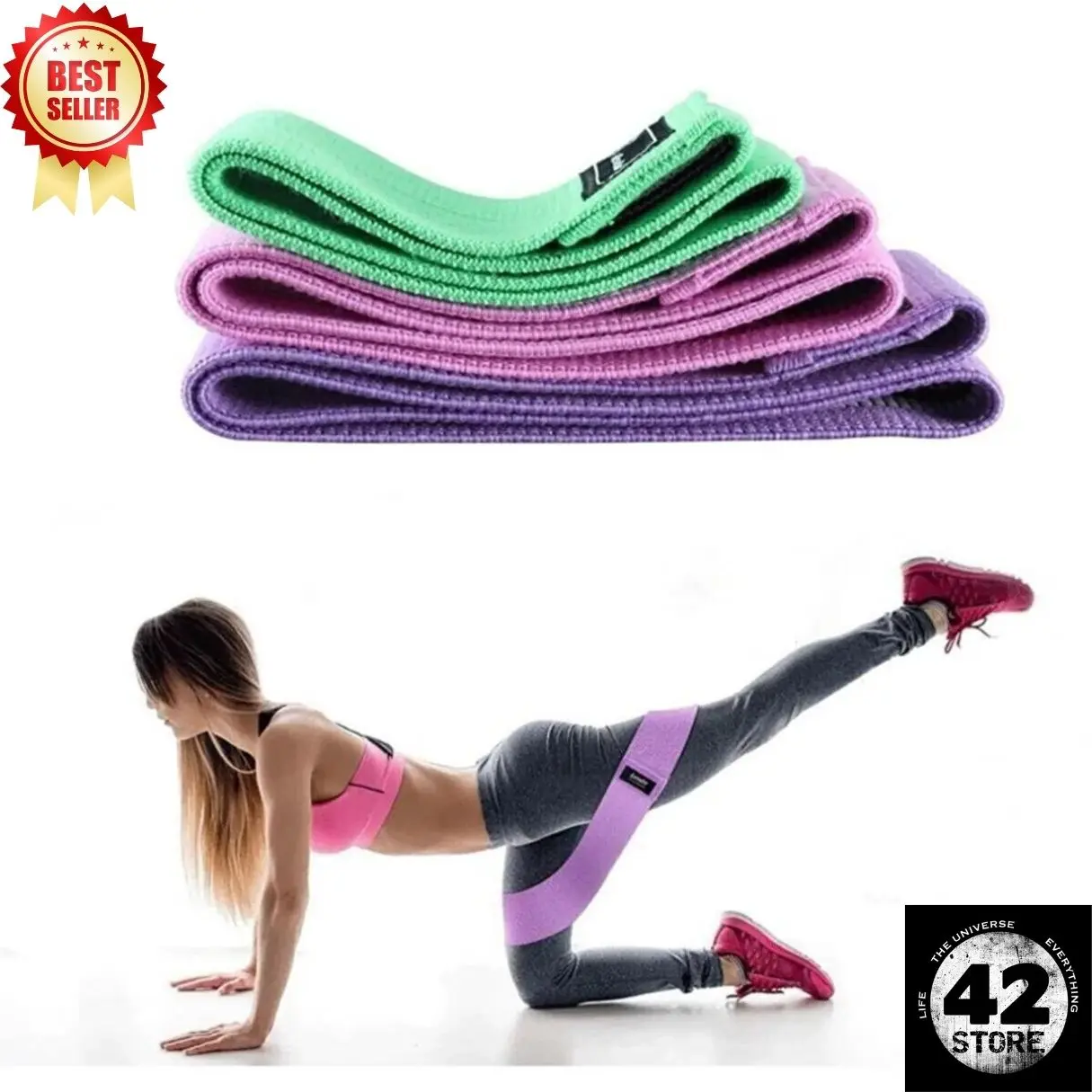 Loop Band Resistance Band Sports Exercise Aerobics Pilates Squat Band Fitness Yoga Set of 3