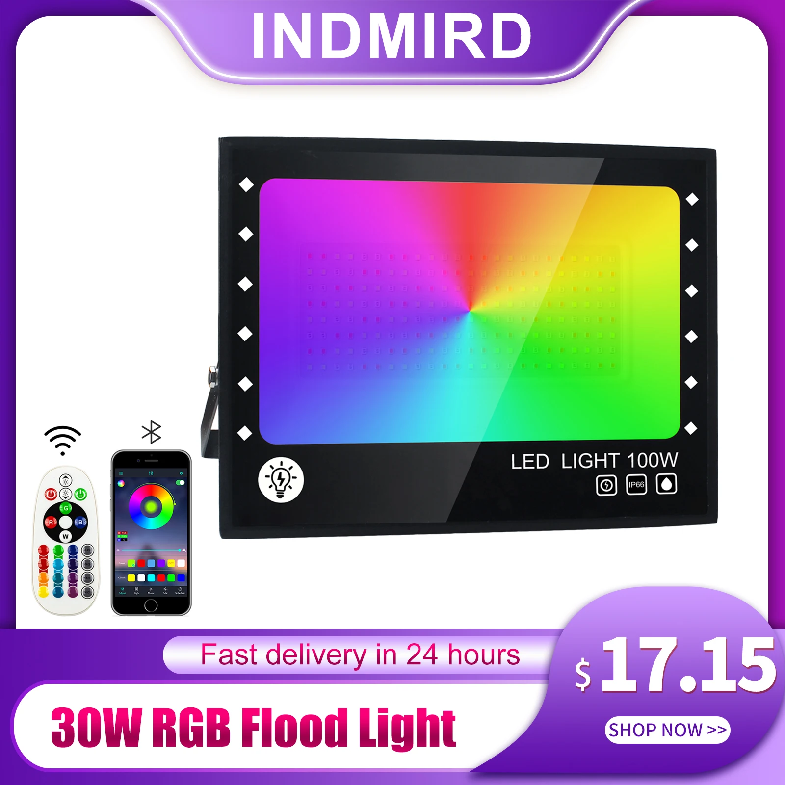 indmird luz de inundacao mudando a cor holofote rgb interruptor e controle remoto iluminacao de jardim iluminacao de palco festas de ferias 30w 01