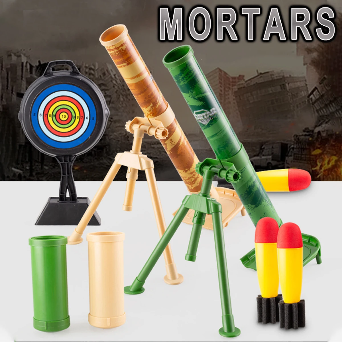 Children's Mortar Shells Toys Rocket Launch Throwers Shooting Toy Grenades Ejection Mortar Model Parent-Child Interactive Games