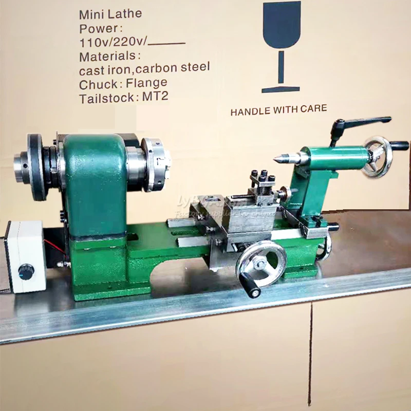 

LY 35mm Desktop through-hole lathe with 90mm chuck 370W motor 3/4 jaws clamping range 2-80mm for woodworking metalworking