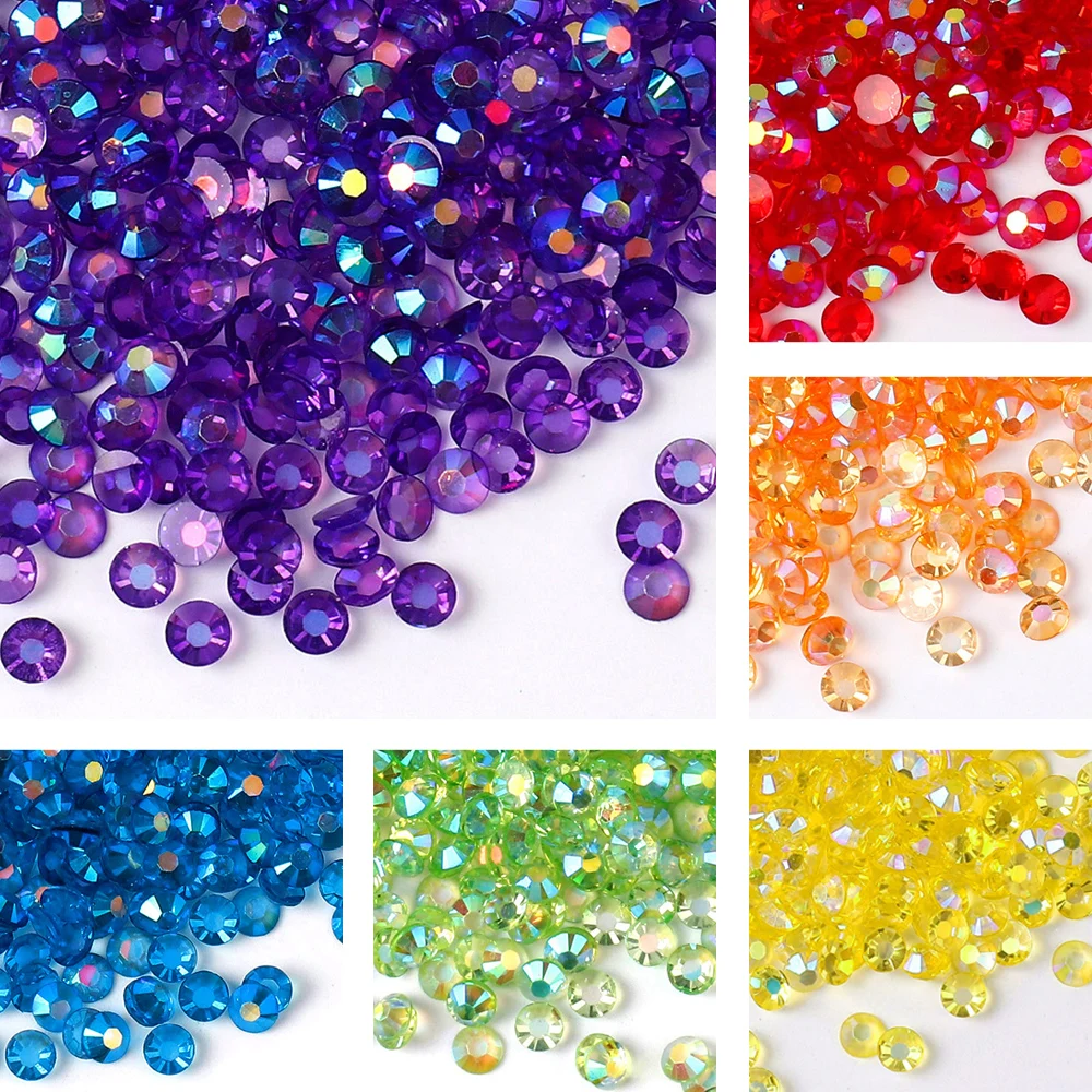2-6mm Jelly AB Resin Rhinestones Crystal Bottles Mugs Decoration Flatback Rhinestone For Nail Art Decor W0670