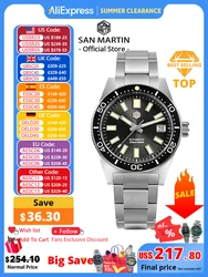 San Martin 62mas Diver Watch 39mm Classic NH35 Men Automatic Mechanical Watches Sapphire Waterproof 200m SLN C3 Luminous SN0007