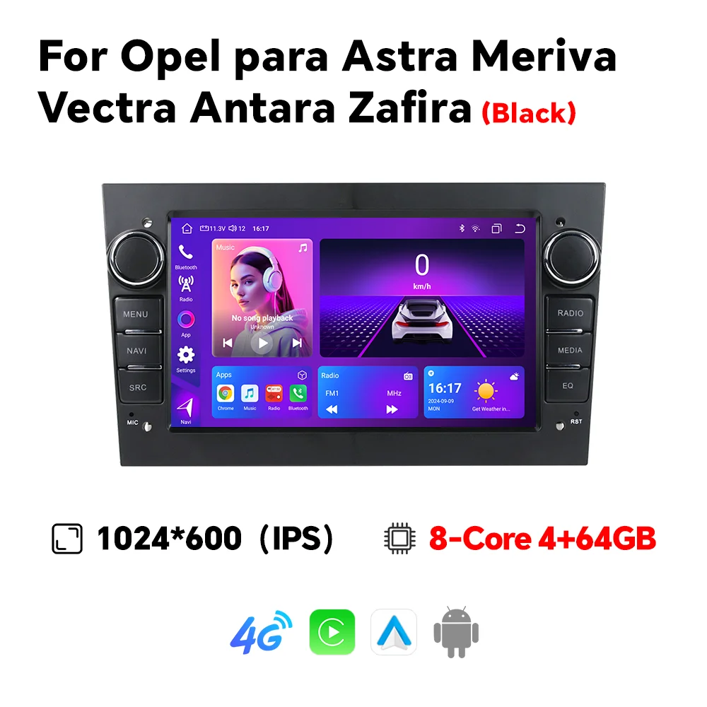 Eunavi 2Din Autoradio Multimedia Voor Opel Vauxhall Astra Antara Meriva Vivaro Combo Signum Vectra Corsa Draadloze CarPlay Auto