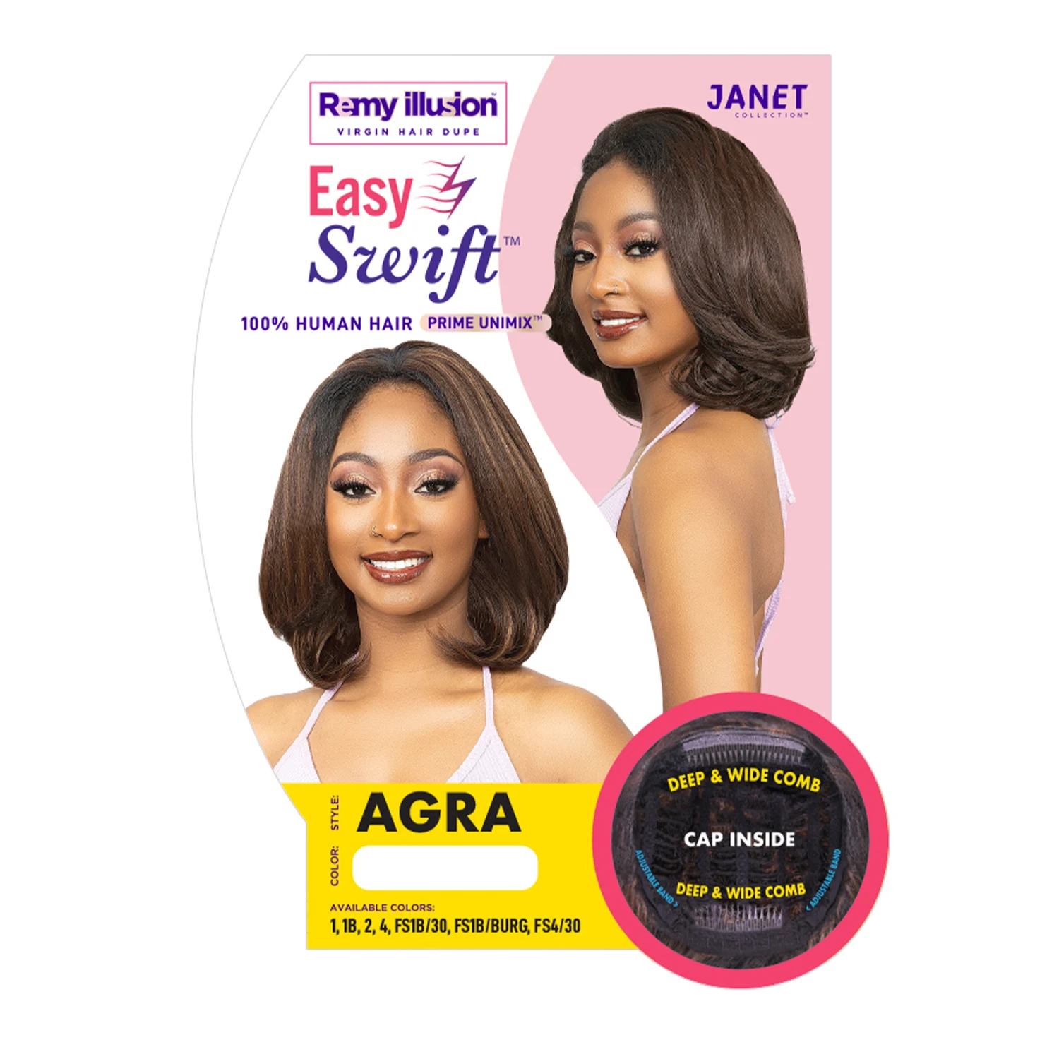 Wig Rambut Manusia Janet Collection Prime Unimix Sintetis Remy Illusion Agra