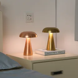 Retro Bar Table Lamp Mushroom Table Lamp LED Touch Sensor Desktop Night Light Rechargeable Reading Lamp for Restaurant Bar