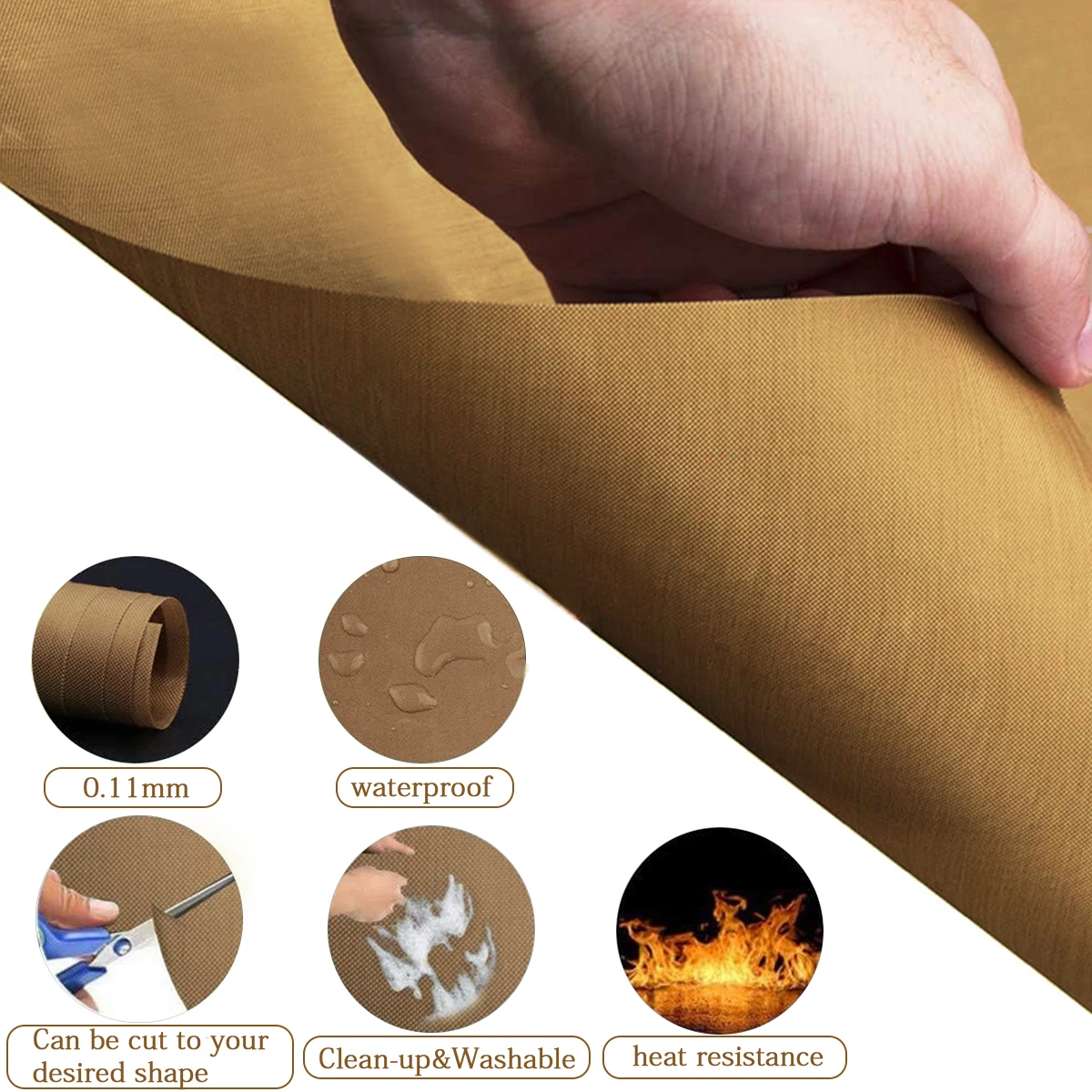 Tapis de cuisson en téflon pour presse à chaud, tapis de cuisson haute température, feuille artisanale antiadhésive résistante à la chaleur, 30x100cm, résistant à la chaleur et antiadhésif