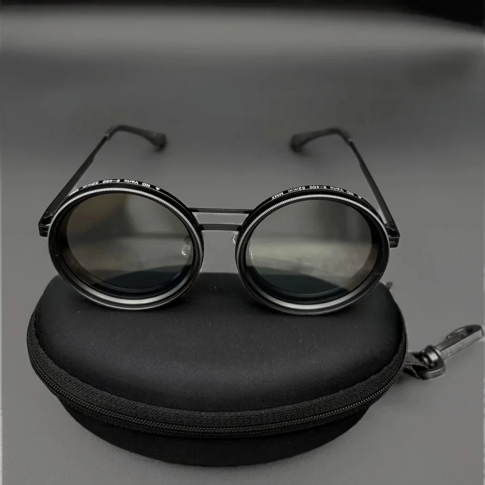 

Retro Fashion Glasses Aluminum-Magnesium Alloy Frame Round TAC Lenses For Holidays Birthday Gift Festive Eyewear Steampunk Style