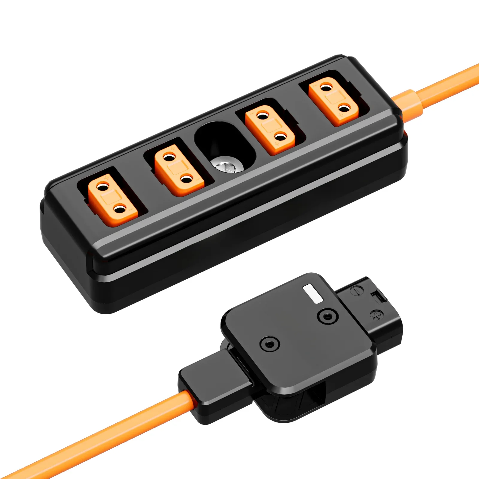 Kabel rozdzielający D-Tap 180 °   Obrotowa wtyczka męska D-Tap do 4 portów żeńskich D-Tap Zasilacz do akumulatora V-mount D-Tap Power Hub — zdjęcie 2
