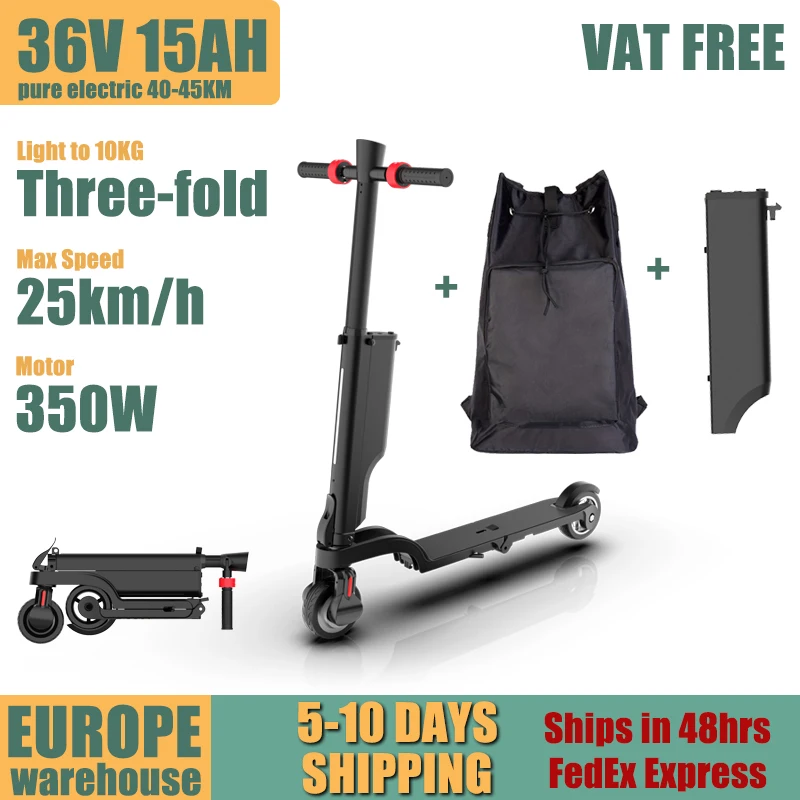 HX X6 Elektrische Scooters voor Volwassenen 350W 36V7.5AH Drievoudig Opvouwbare Elektrische Scooters Opvouwbare Rugzak E-Scooter Smart App Besturing 25km/u