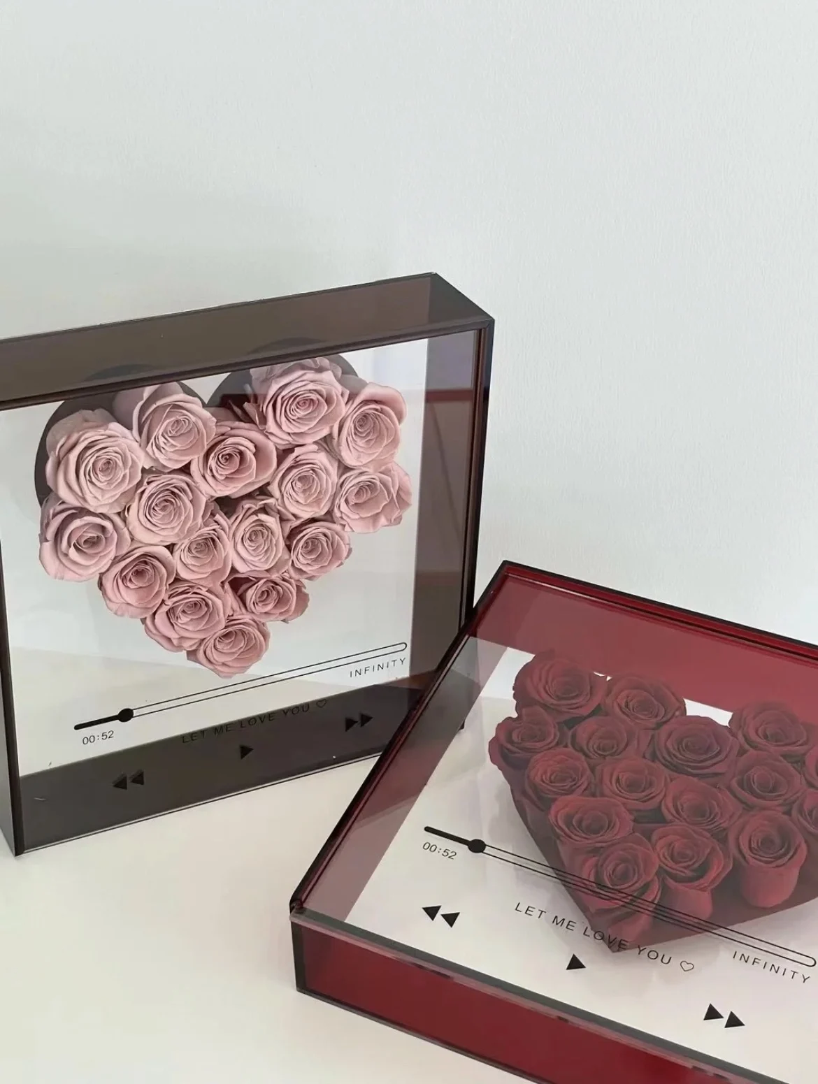 Romantic Eternal Roses with CD Acrylic Flower, Teacher's Day Gifts, Valentine's Day Home Decorations, Wedding Marriage