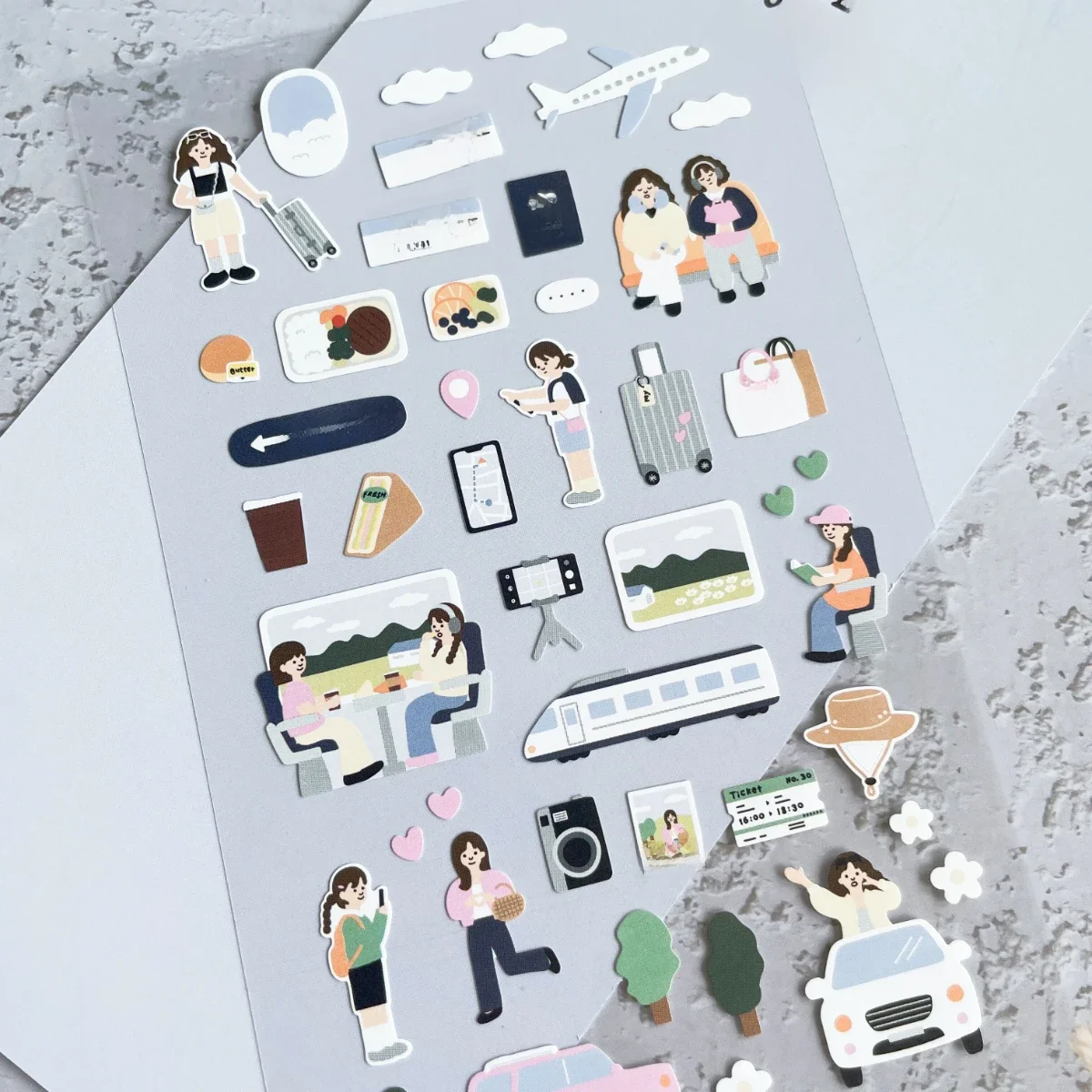 1 szt. Koreański Import Oryginalne Naklejki Papierowe Suatelier Happy Trip do Scrapbookingu, DIY, Dziennika, Artykuły Papiernicze, Naklejki Dekoracyjne, Materiały Artystyczne — zdjęcie 2