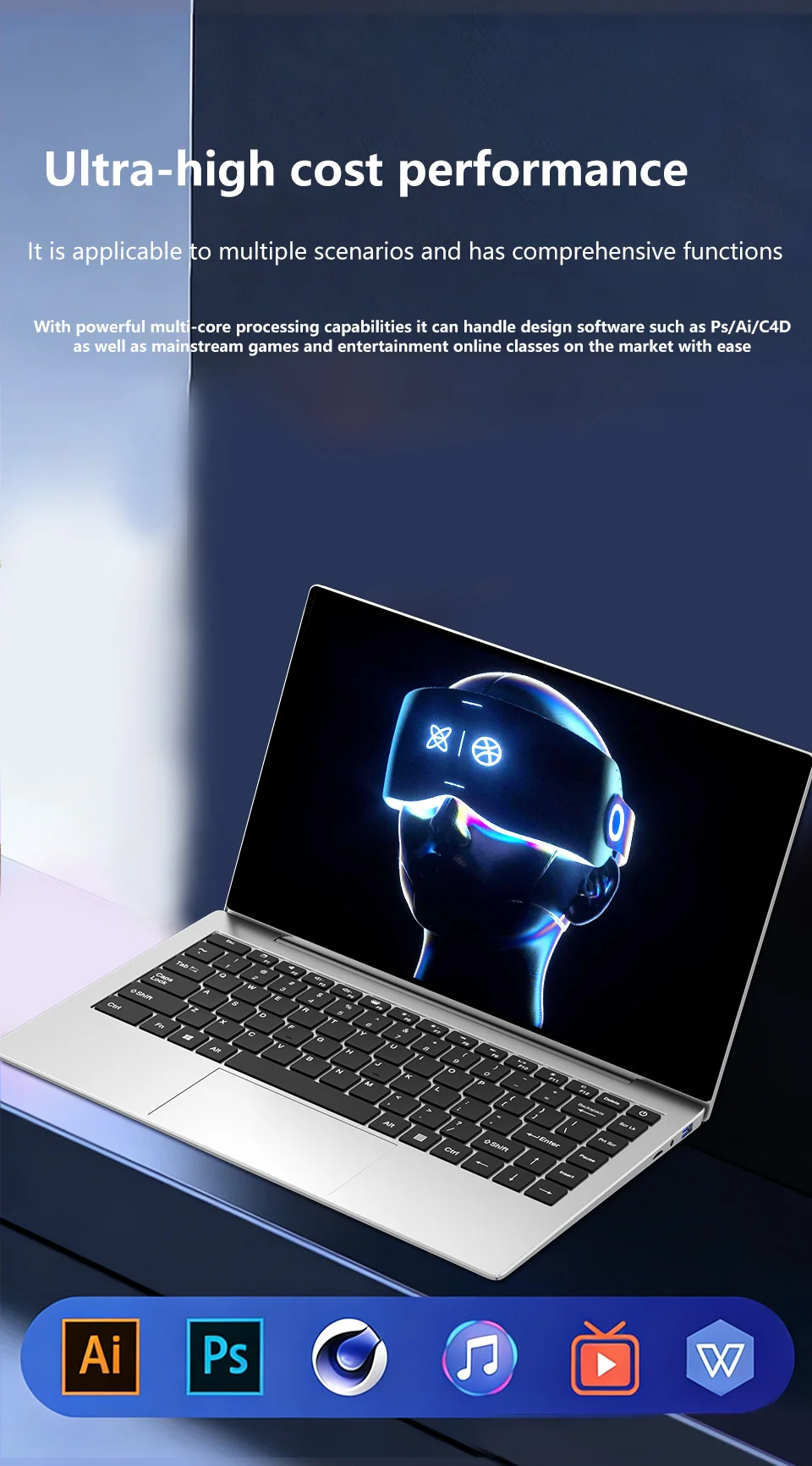14.1" Intel 4405U Laptop Computer Windows 11 16GB RAM 512GB 1TB 2TB SSD Portable Notebook PC Backlight Office Study Laptops