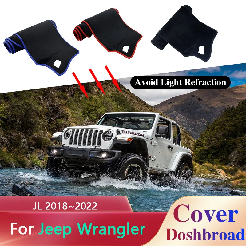 

Dashboard Cover Board Mat Carpet for Jeep Wrangler JL 2018~2022 2019 2020 Sunshade Anti-Slip Anti-dirty Pad Cushion Accessories