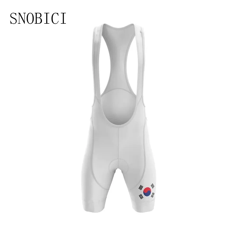 Summer Republic Of Korea Team Cycling White Bib Shorts Men\'s Mtb Road Bike Pro Padding Shorts Comfortable Cycling Pants Ciclismo