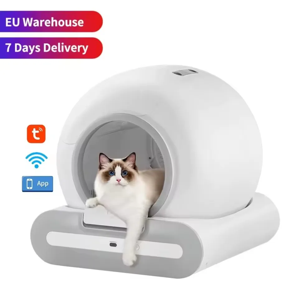 New Ti+ EU Warehouse Low Price APP Controlled Intelligent Smart Self-Cleaning Cat Litter Box Automatic Plastic Cat Toilet