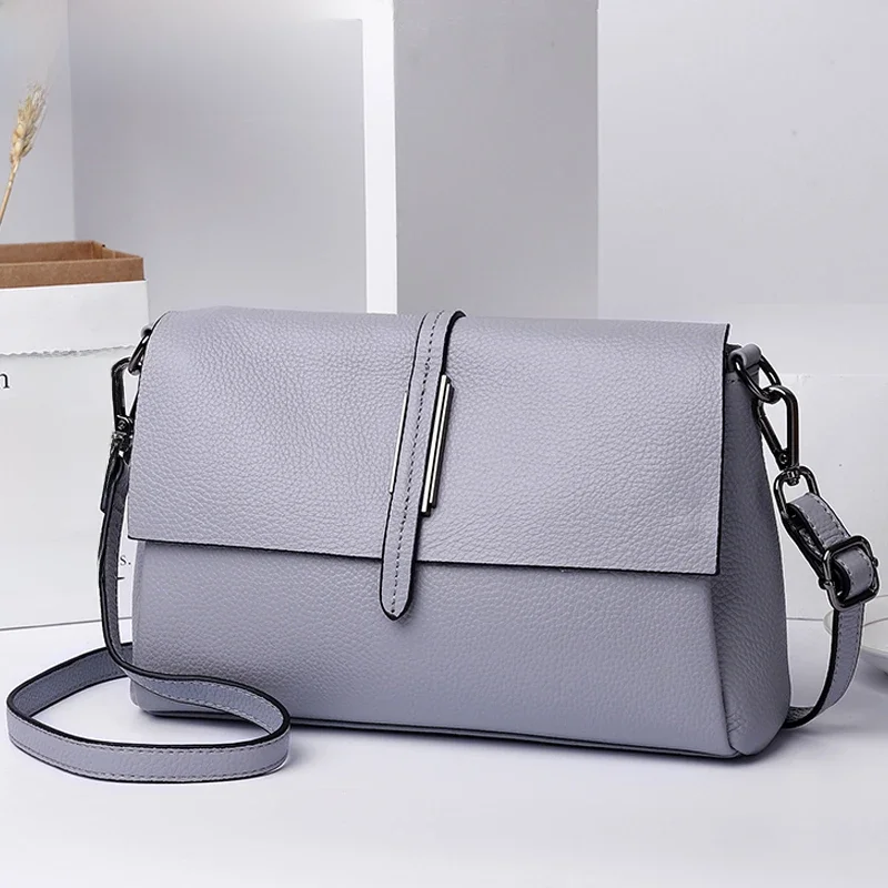 Arliwwi Designer prawdziwa skóra bydlęca damskie torby listonoszki z klapką miękka prawdziwa skóra bydlęca funkcjonalne torebki na ramię nowość — zdjęcie 2