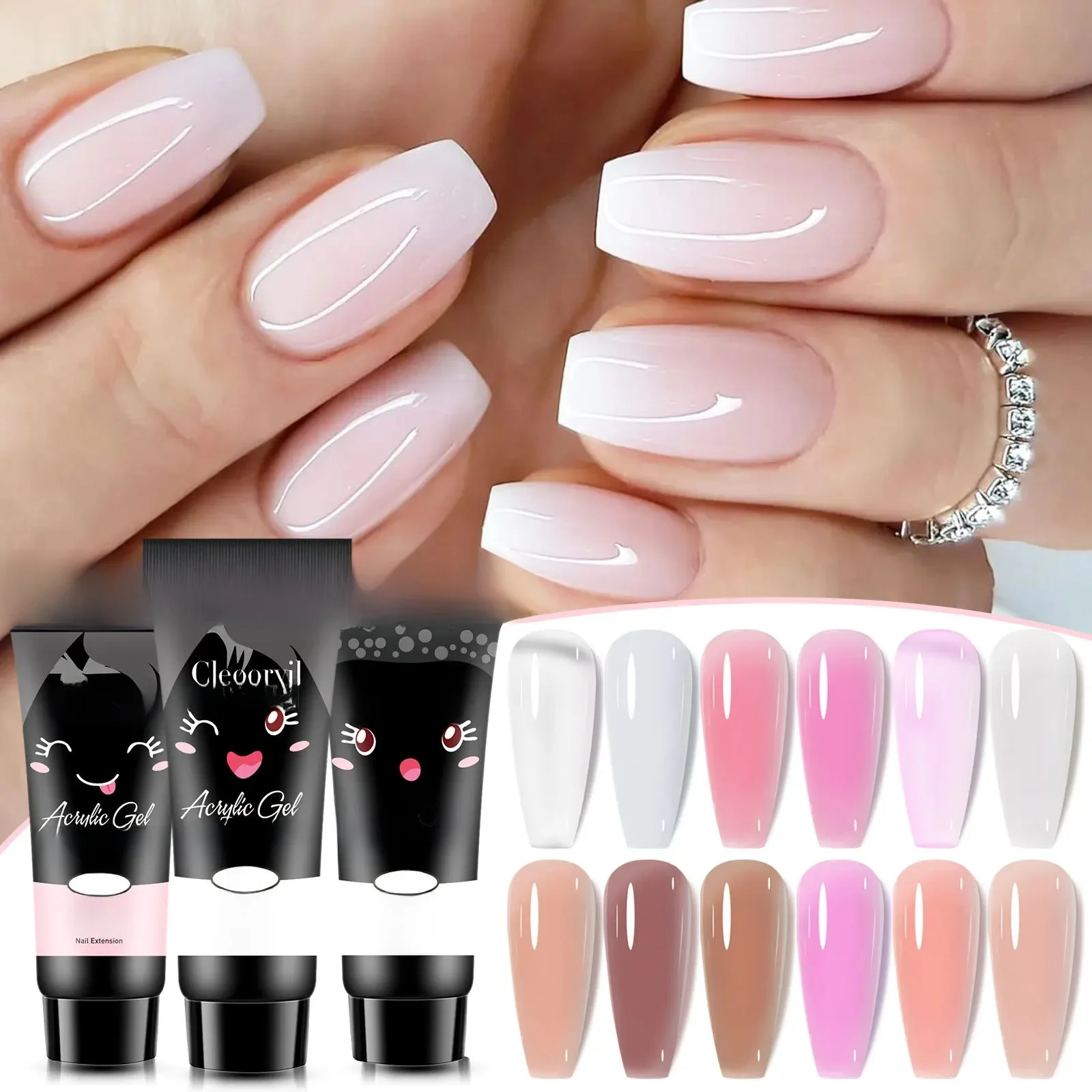 15 ml Solide Verlängerung Gel Nagel Bauen Poly Nagel Acryl Gel Kristall Nackte Farbe UV LED Polnischen Gel Für verlängern Nagel Schnelle Verlängerung