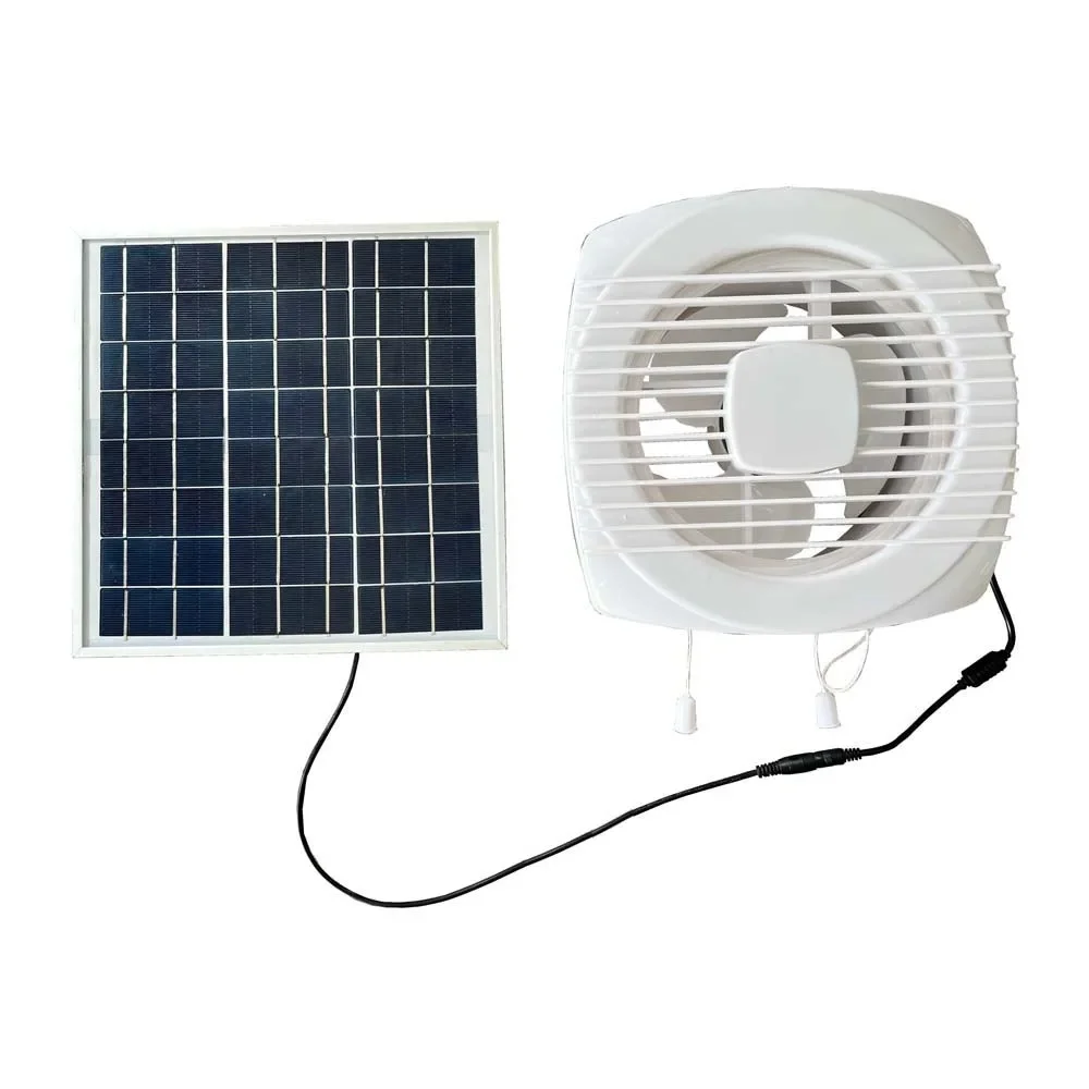 6W Wall Mounted Solar Wall Fan Exhaust Ventilation 250CFM Ideal For Greenhouse Shed Pet House Chicken Coops Portable toilet
