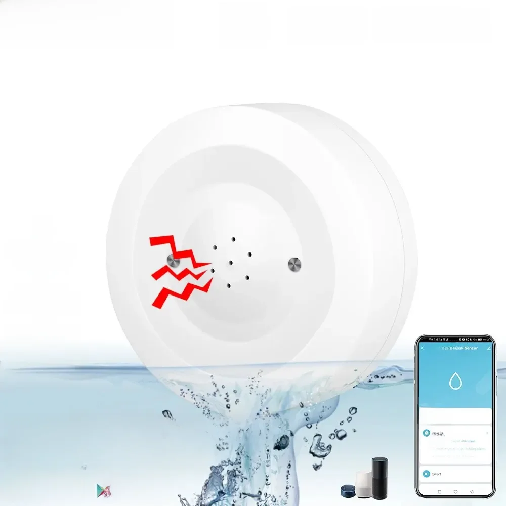 ONENUO WiFi Tuya capteur de fuite d'eau détecteur de fuite d'inondation avec alarme sonore 80dB et IP55 capteur d'eau étanche moniteur à distance