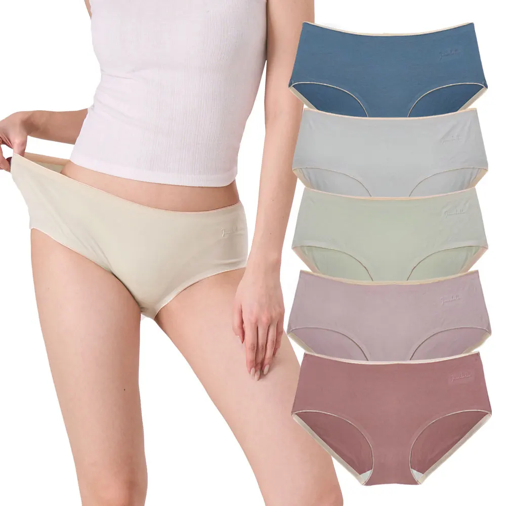 AONE Women's Mix Color Zero-Line Seamless Fusion Nude Midi Panties 5-Pack 222103