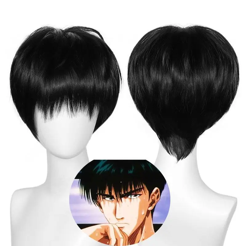 RUKAWA Fashion Black Wigs Anime Slam Dunk Shohoku AKURAGI Wig Red Cosplay Costume Basketball