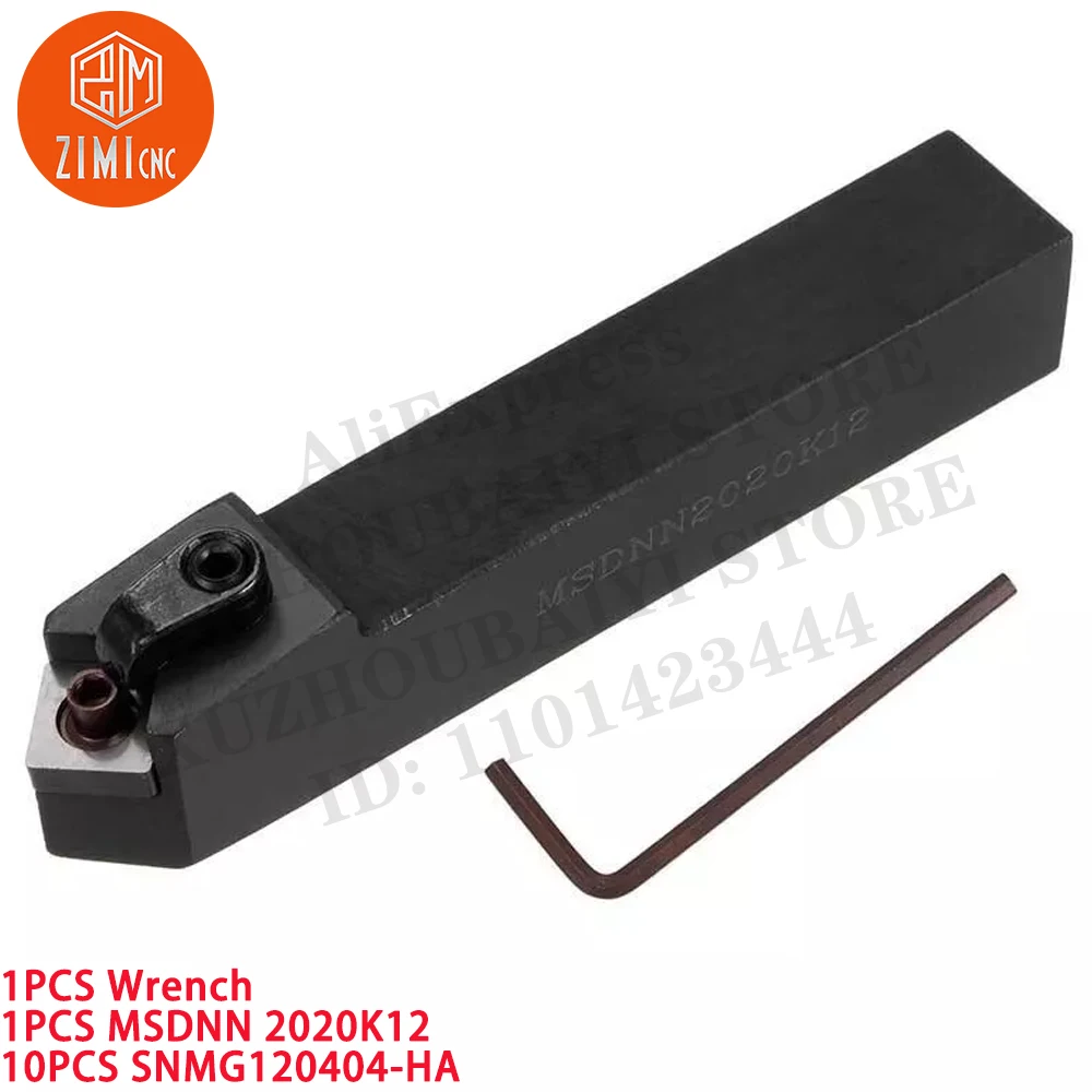 1 unidad MSDNN2020K12. Portaherramientas de torneado de torno + 10PCS SNMG120404-HA Insertos de carburo herramientas CNC torno de metal mecánico herramientas de corte