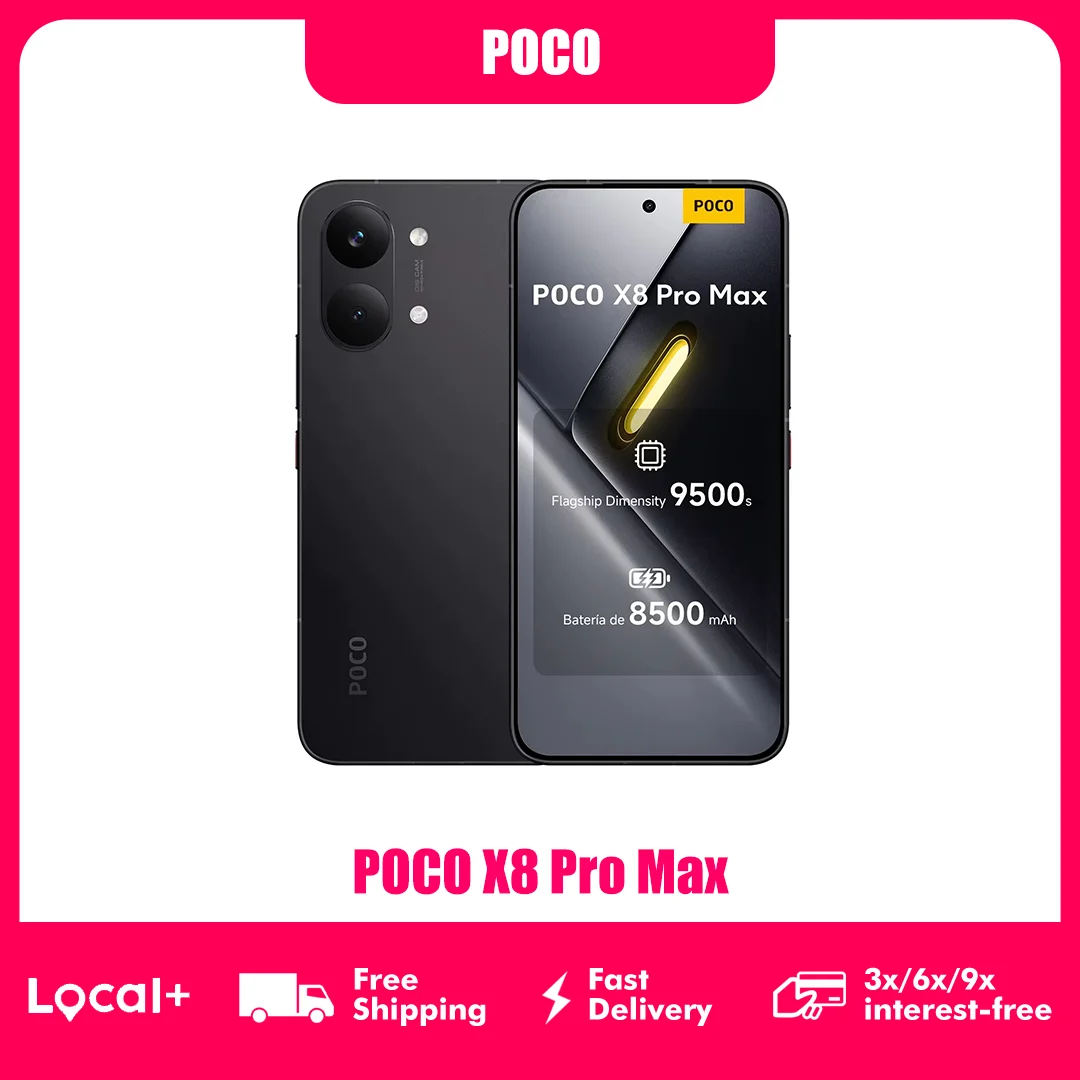 Poco X8 Pro Max - Smartphone 6,83" Dimensity 9500S, 8500 mAh Akku, 50Mp Light Fusion 600 Sensor mit OIS