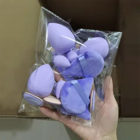 1 Set of 12 Powder/skin/dark Purple Beauty Eggs, Soft, Suitable for Liquid, Face Cream, Suitable for All Skin Types