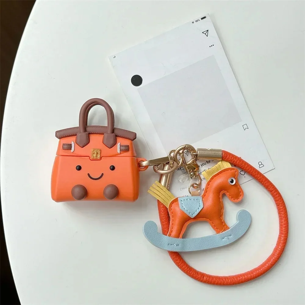 Silikonowe etui na słuchawki Airpods 4 3 2 1 Pro Śliczne słuchawki ochronne w kształcie torby ze smyczą Wstrząsoodporna miękka osłona zapobiegająca upadkom — zdjęcie produktu 7