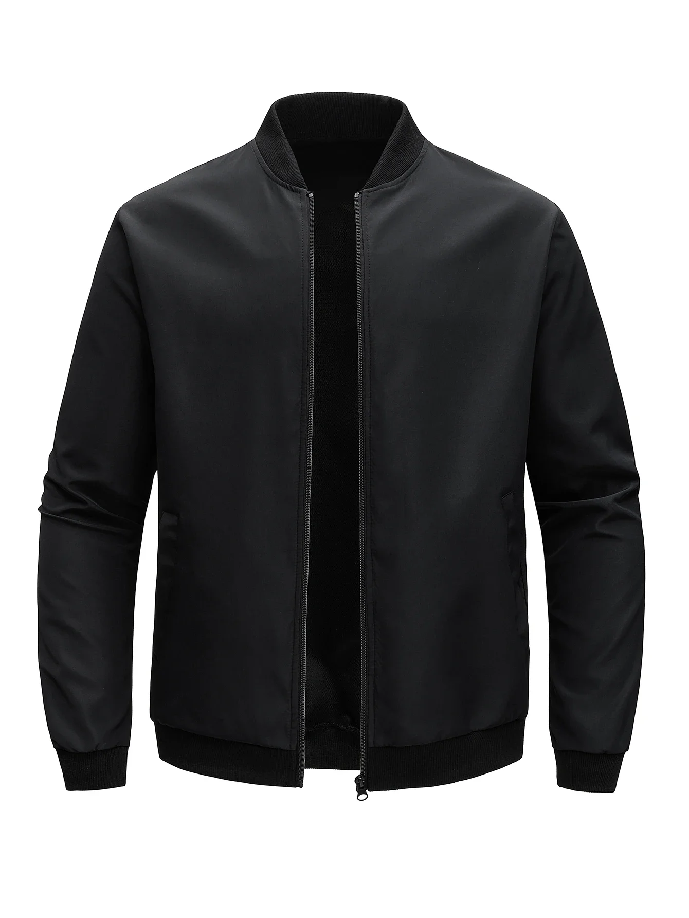 2024 lente en herfst nieuwe honkbalkraag korte losse effen kleur jas heren business casual dunne jas trend - afbeelding 2