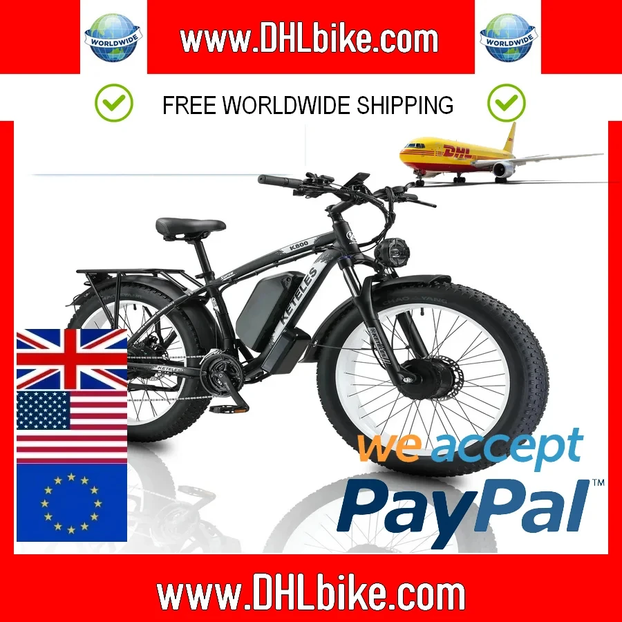 

NEW 2000W Motor 48V23AH Battery 26 Inch Fat Tires Hydraulic Brakes 21 Speed Mountain Off-road Snow Electric Bicycle