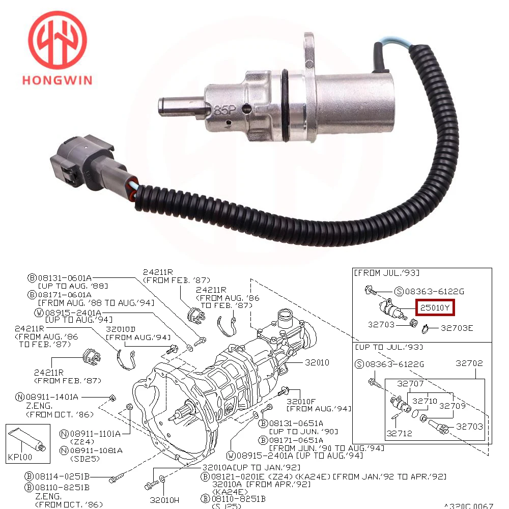 Vehicle Speed Speedometer Transmitter Sensor 25010-85P00 25010-85P01 For Nissan Frontier Pathfinder Pickup Xterra 2.4L 3.0L 3.3L