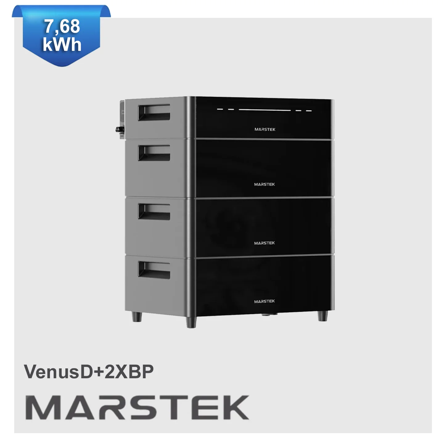 Marstek Venus D Balkonkraftwerk All-in-One Speicher 7680Wh, 2,2 kW Hybrid-Wechselrichter (AC-Kopplung), bis 4 kW PV-Eingang, Notstromfunktion, Erweiterbar Solarspeicher IP65, PV-Anlage Stromspeicher