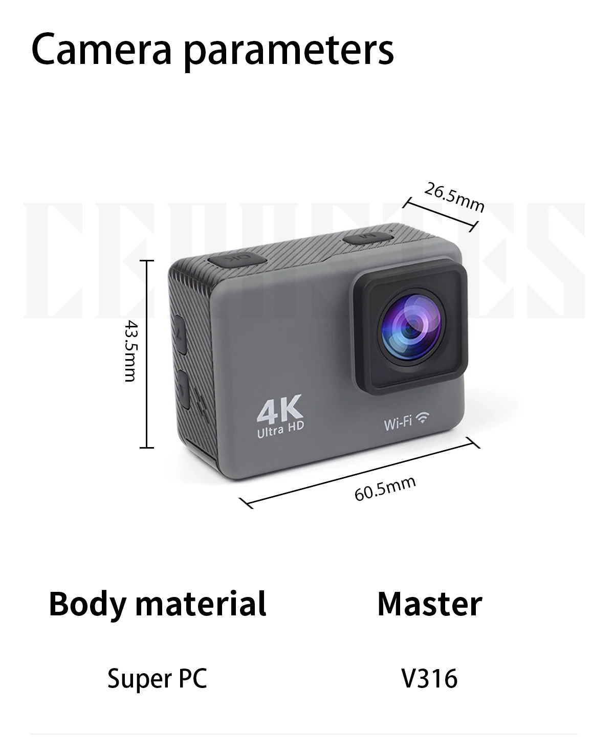 CERASTES Action Camera 4K60FPS WiFi Anti-shake Action Camera With Remote Control Screen Waterproof Sport Camera drive recorder