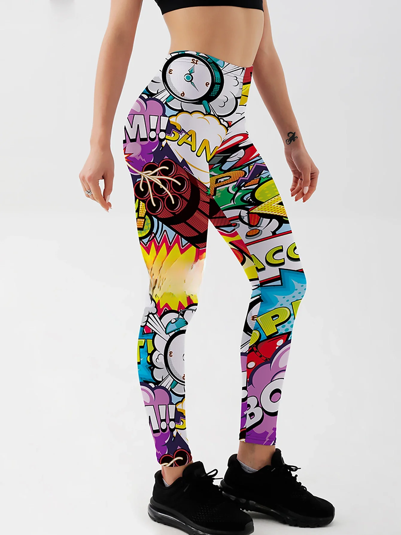 Legginsy z nadrukiem 3D Push Up Legginsy Sportowe damskie spodnie do biegania Fitness Komiks z kreskówek Style gier Legginsy dziewczęce — zdjęcie 2