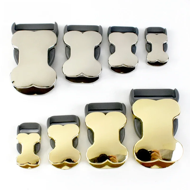 2/4/10 Stück Deepeel 10–25 mm seitliche Entriegelungsschnallen aus Metall, Knochenform,