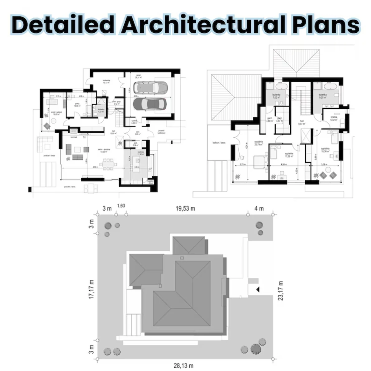 แบบแปลนบ้านสมัยใหม่ (หนังสือพิมพ์เล่มเล็ก) 17x20ม |   แบบแปลนบ้าน 4 ห้องนอน พร้อมห้องซาวน่า โรงจอดรถ และห้องทำงาน |   แบบแปลนสร้างบ้านวิลล่าแบบทำเอง