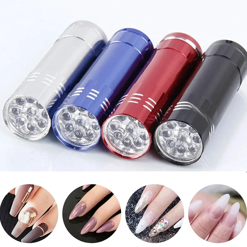 Mini lampe UV à 9 LED, lampe de poche, Gel UV, colle adhésive, lampe à polymérisation, sèche-ongles portatif, lampes de poche UV, détecteur, outil pour ongles
