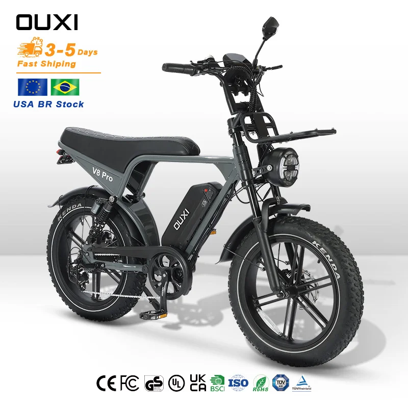 Buy 2 Get 1 Free OUXI V8 Pro 20 Inch 48V 1000W Fat Tire Electric Hybrid Mountain E Bike Battery