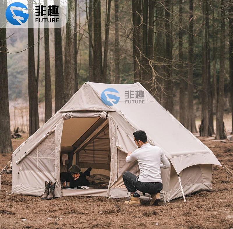 

Inflatable Tent for camping.Commercial exhibition tent.Air Pole Inflatable Cotton Glamping brown tent glamping