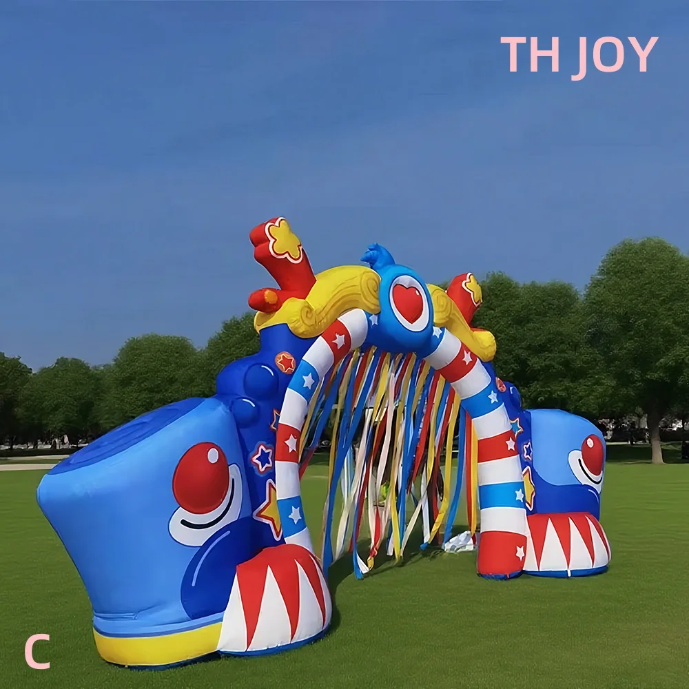 6m 20ft breedte circusthema opblaasbare boog Halloween opblaasbare clown toegangspoort te koop