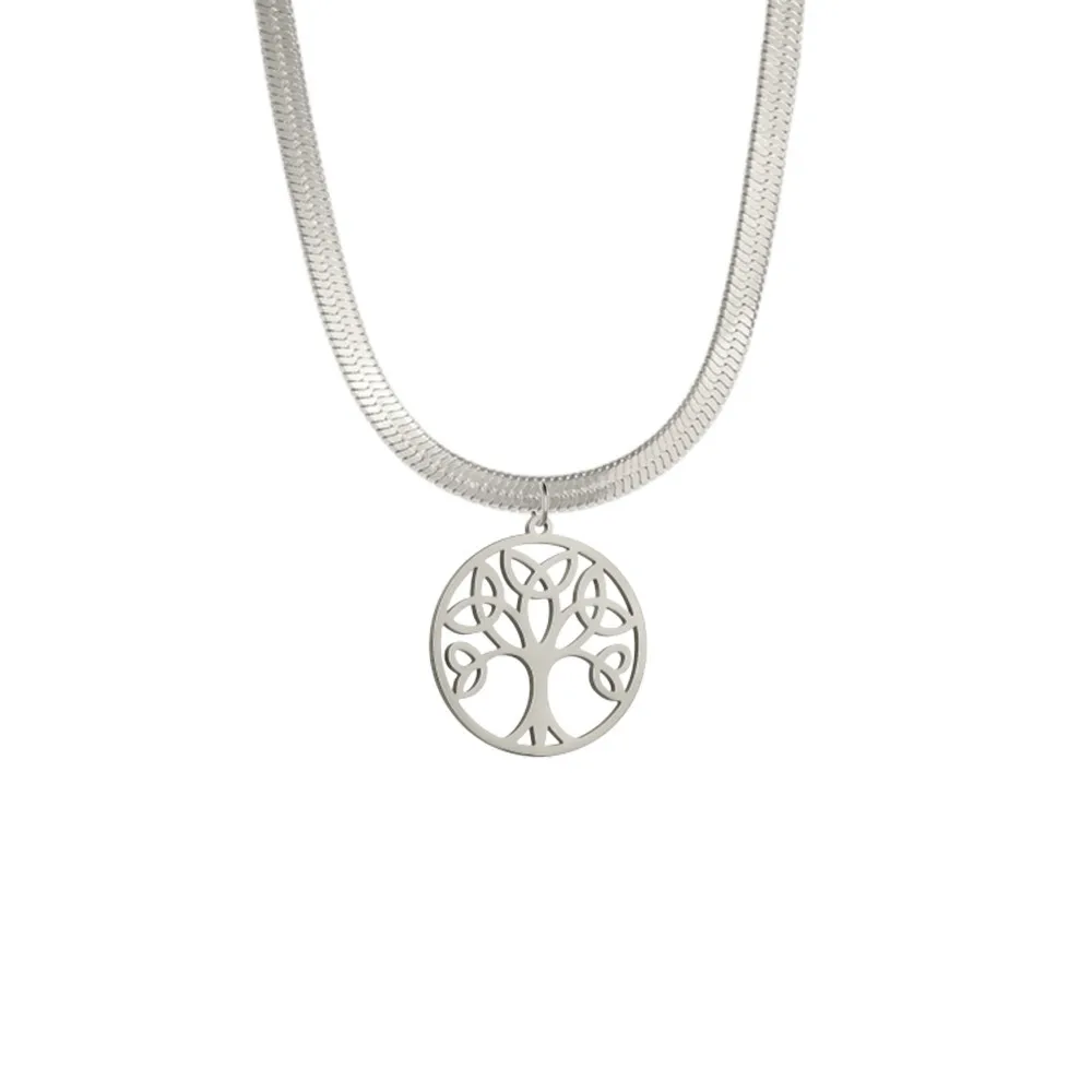 Collier pendentif arbre de vie en acier inoxydable pour hommes et femmes, bijoux classiques, mode salle, cadeau de Noël