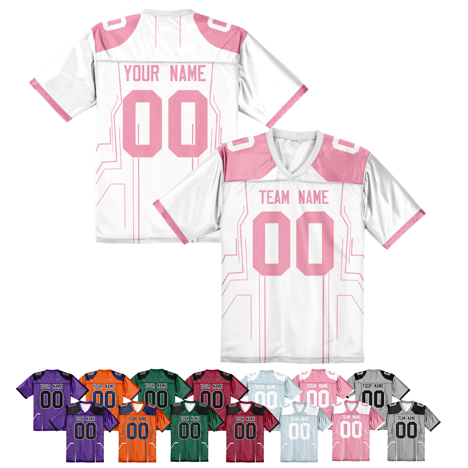 Custom Football Jersey Personalized Team Name Number Game Day American Football Shirt for Men Women Youth Kids